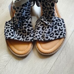 Gray Leopard Sandals